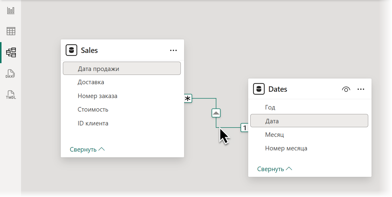 Связь между таблицами