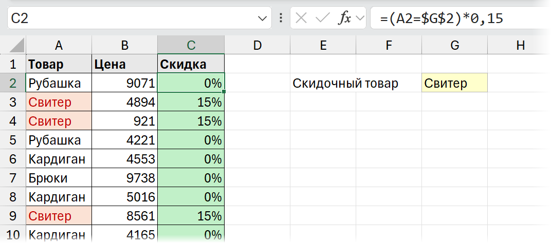 Прямое умножение на условие