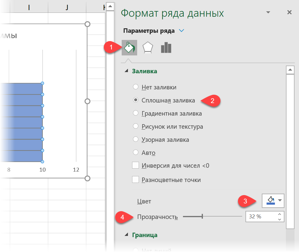 Полупрозрачная заливка