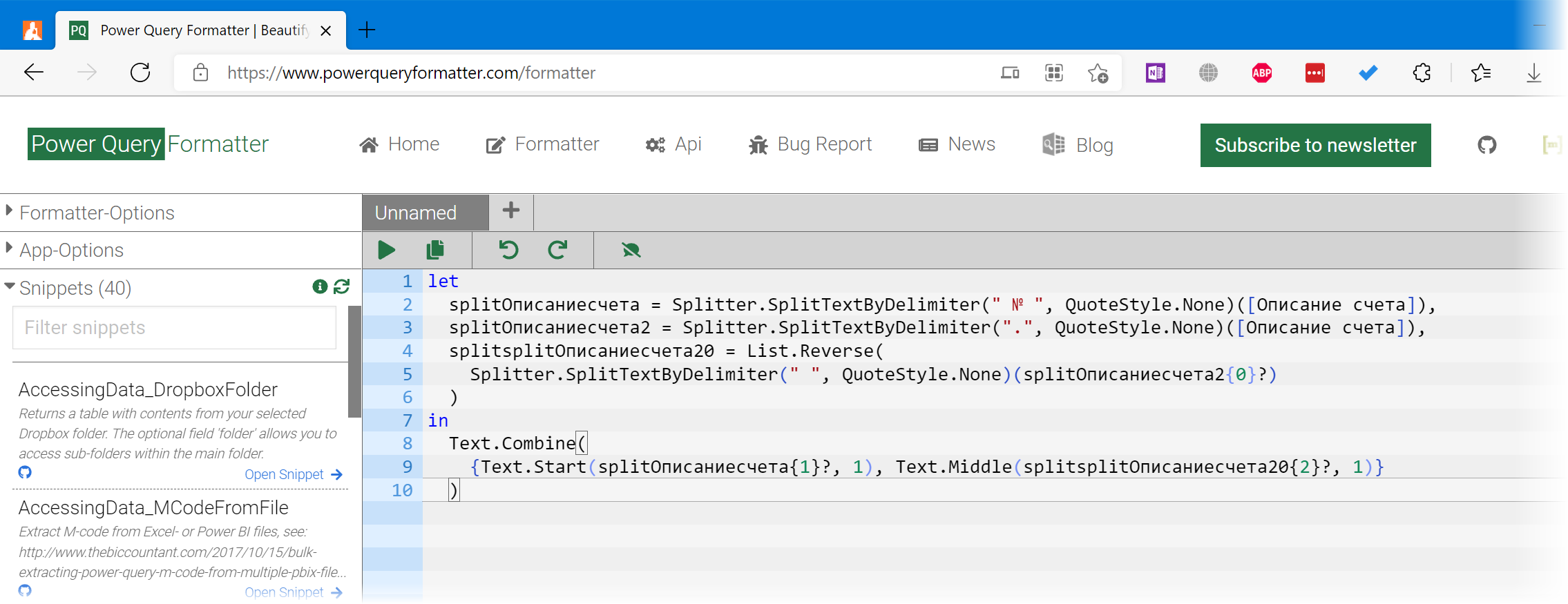 Power Query Formatter
