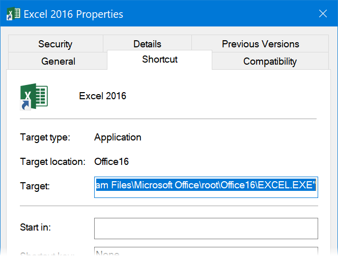 Путь к файлу EXCEL.EXE