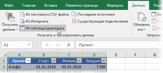 Загружаем данные в Power Query