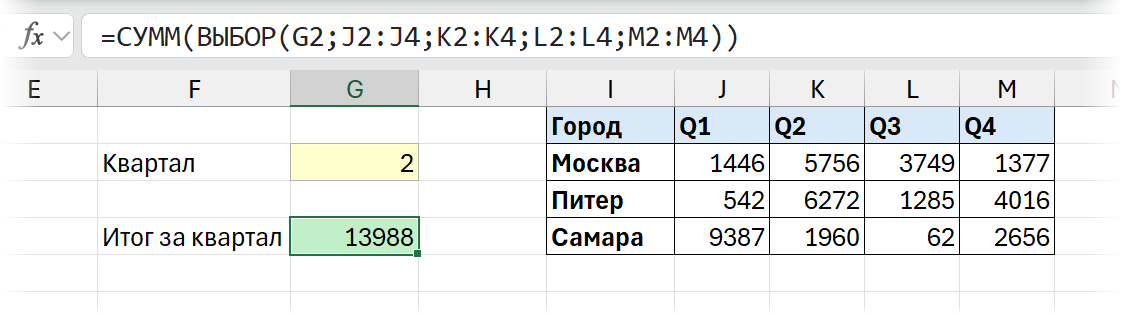 ВЫБОР и СУММ ВЫБОР и СУММ